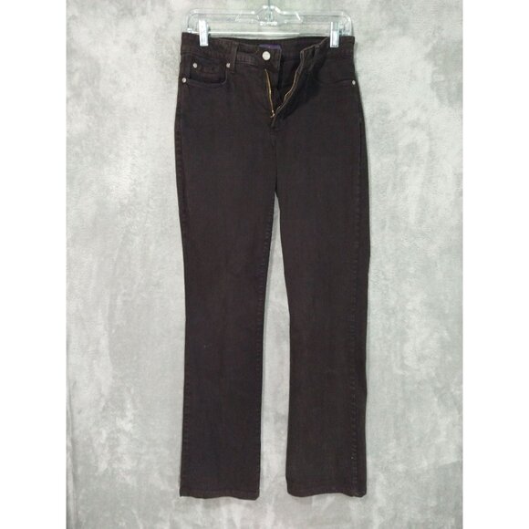 NYDJ Jeans Womens 8 Black Denim Slim Bootcut Lift Tuck Mid Rise Stretch - Picture 1 of 10